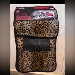 Leopard print car mats